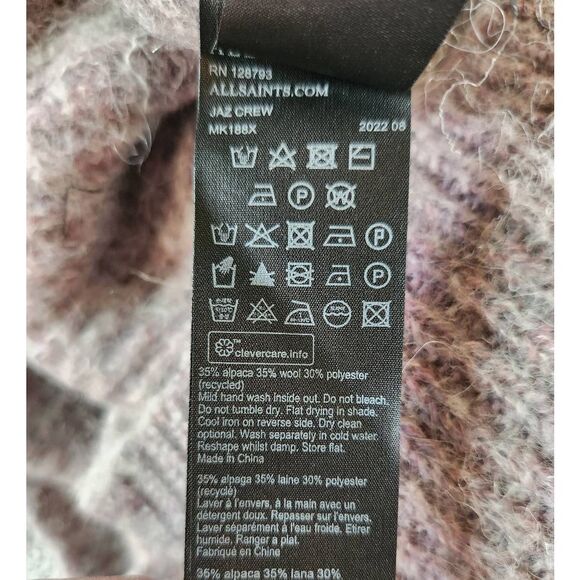 Allsaints Jaz Crew Alpaca Blend Sweater Size Small - Picture 6 of 6